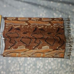 Chico's Orange Metallic Wrap or Scarf
